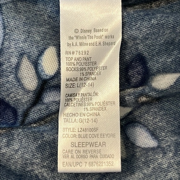 Disney Eeyore Lightweight Fleece Pajama Set - Picture 13 of 16